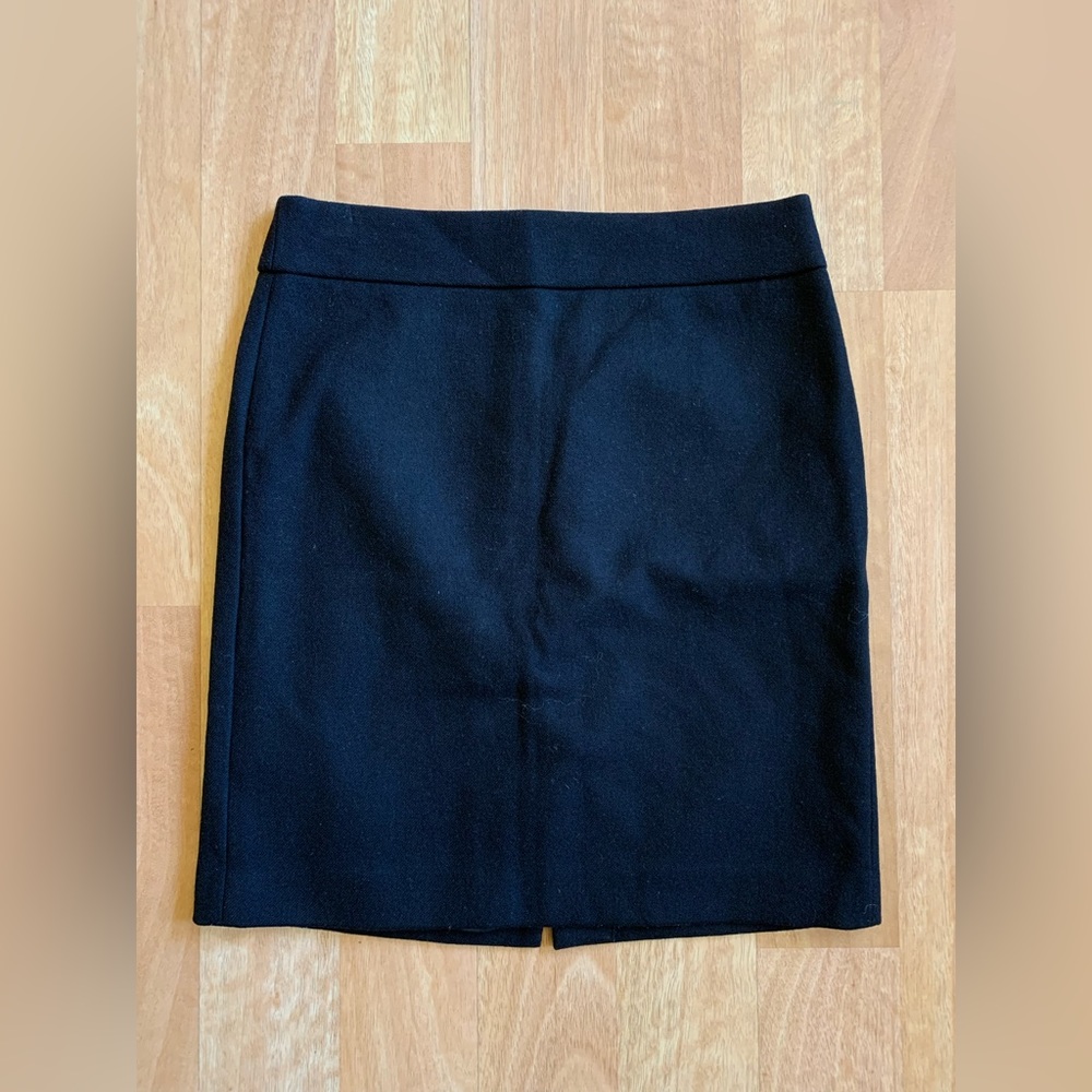 J. Crew 100% Wool Black Pencil Skirt (8 Petite)